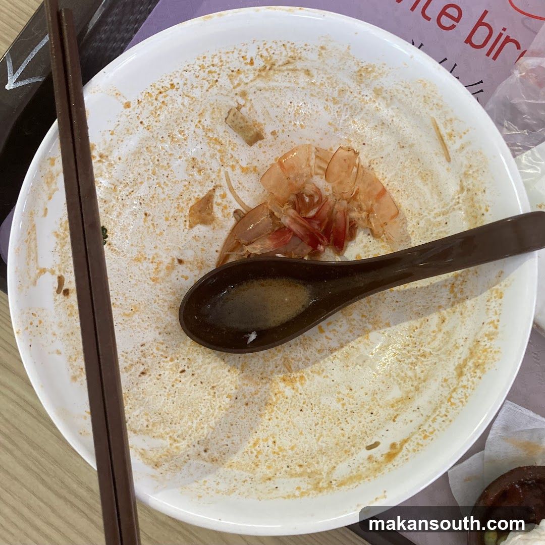 Empty bowl with remnants of food