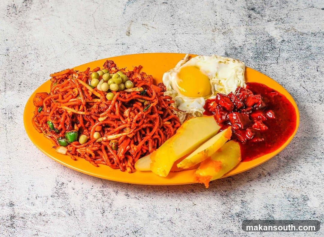Spicy Noodles with Fried Egg and Salsa