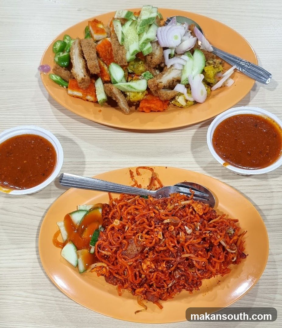 Nasi Lemak and Fried Rice with Sauces