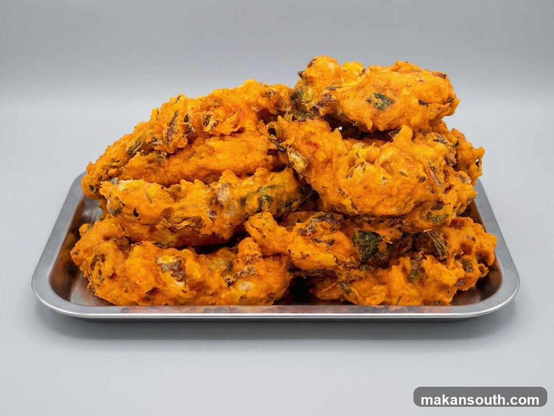 Fried Vegetable Fritters on a Tray