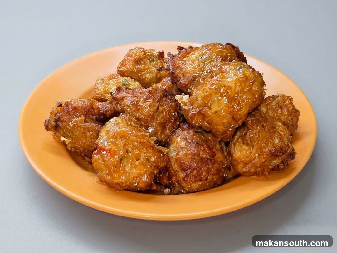 Fried Meatballs on Orange Plate
