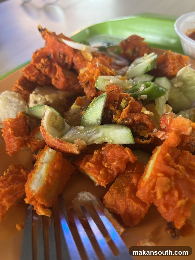 Fried Food with Cucumber Salad
