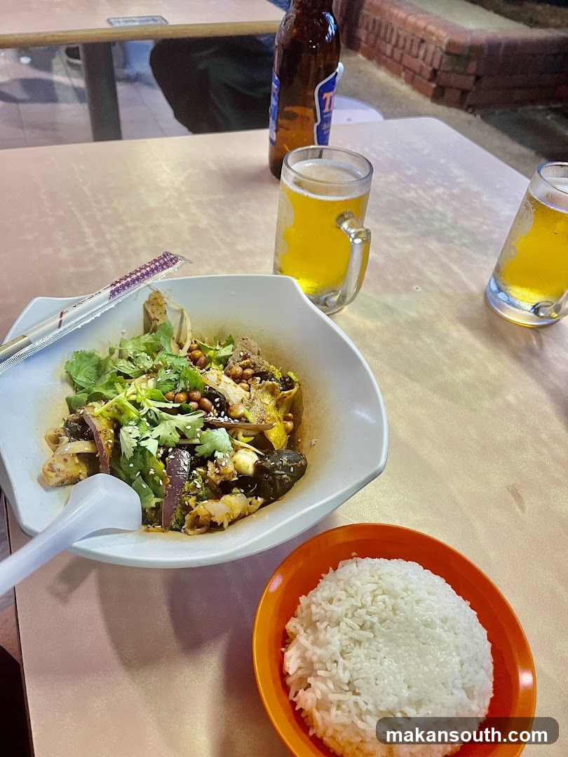 Dining Table with Food and Drink