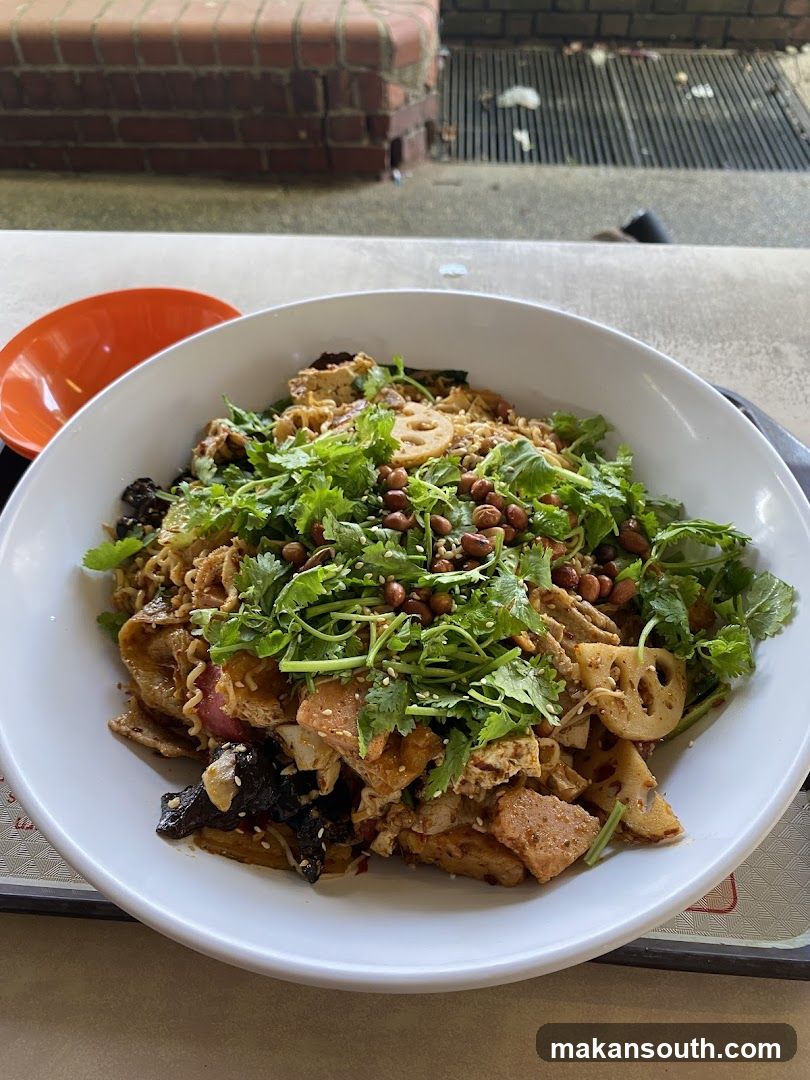 Spicy Noodle Salad with Lotus Root and Peanuts