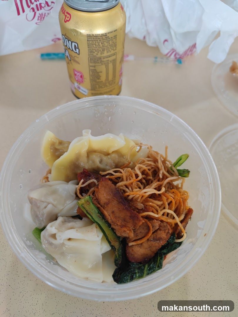 Takeout Meal with Dumplings and Noodles