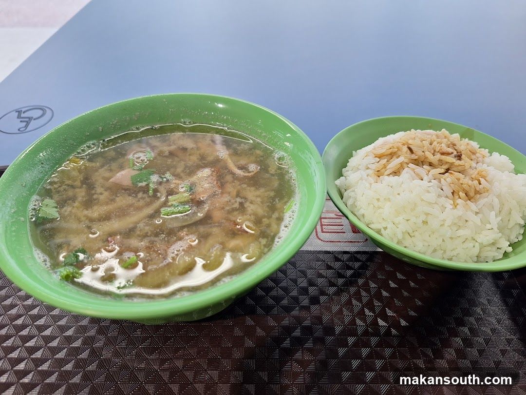 Bowl of soup and rice