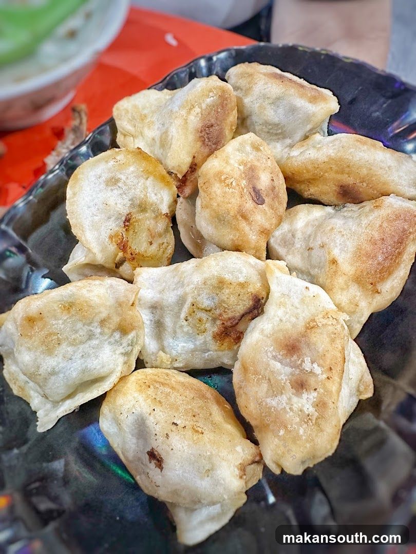 Pan-fried Dumplings on a Plate