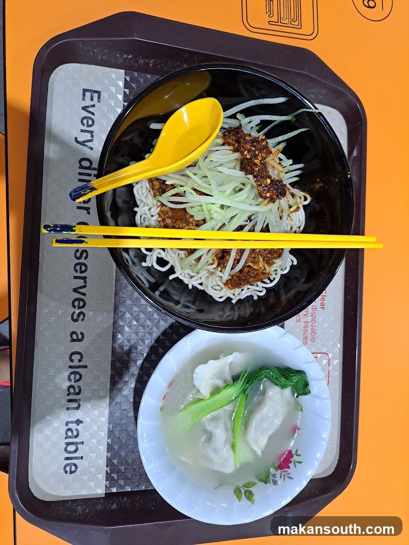 Noodle and Soup Meal on Tray