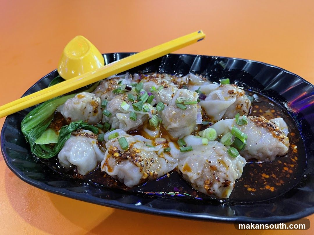 Dumplings with Sauce and Greens