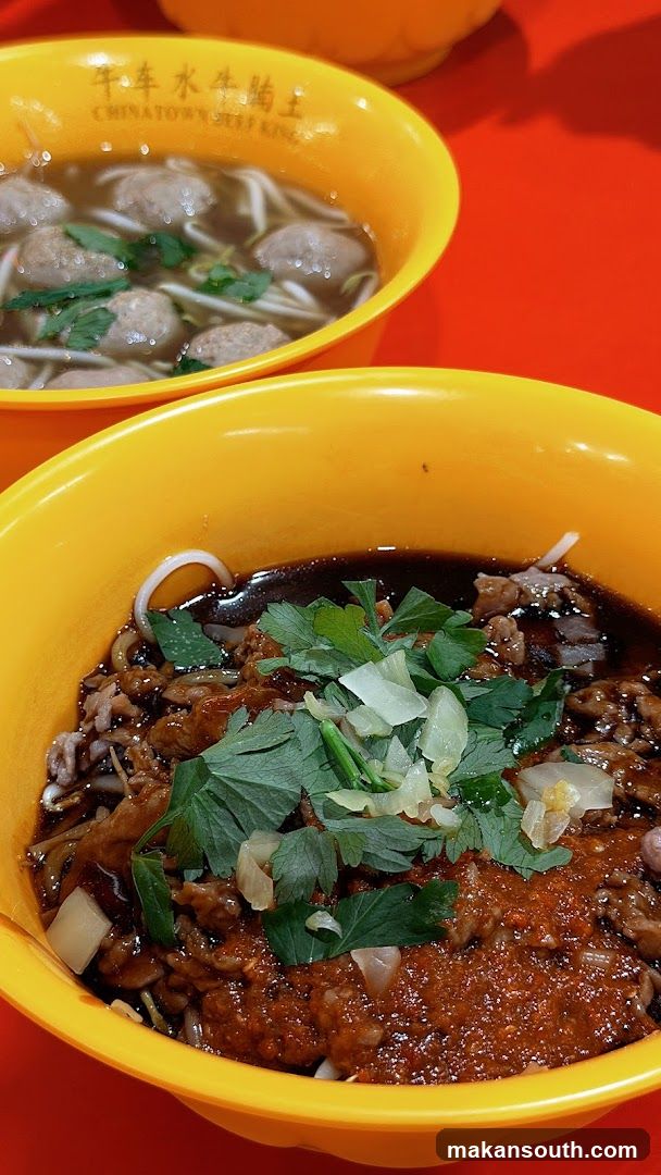 Bowl of Beef Offal Noodles with Meatballs