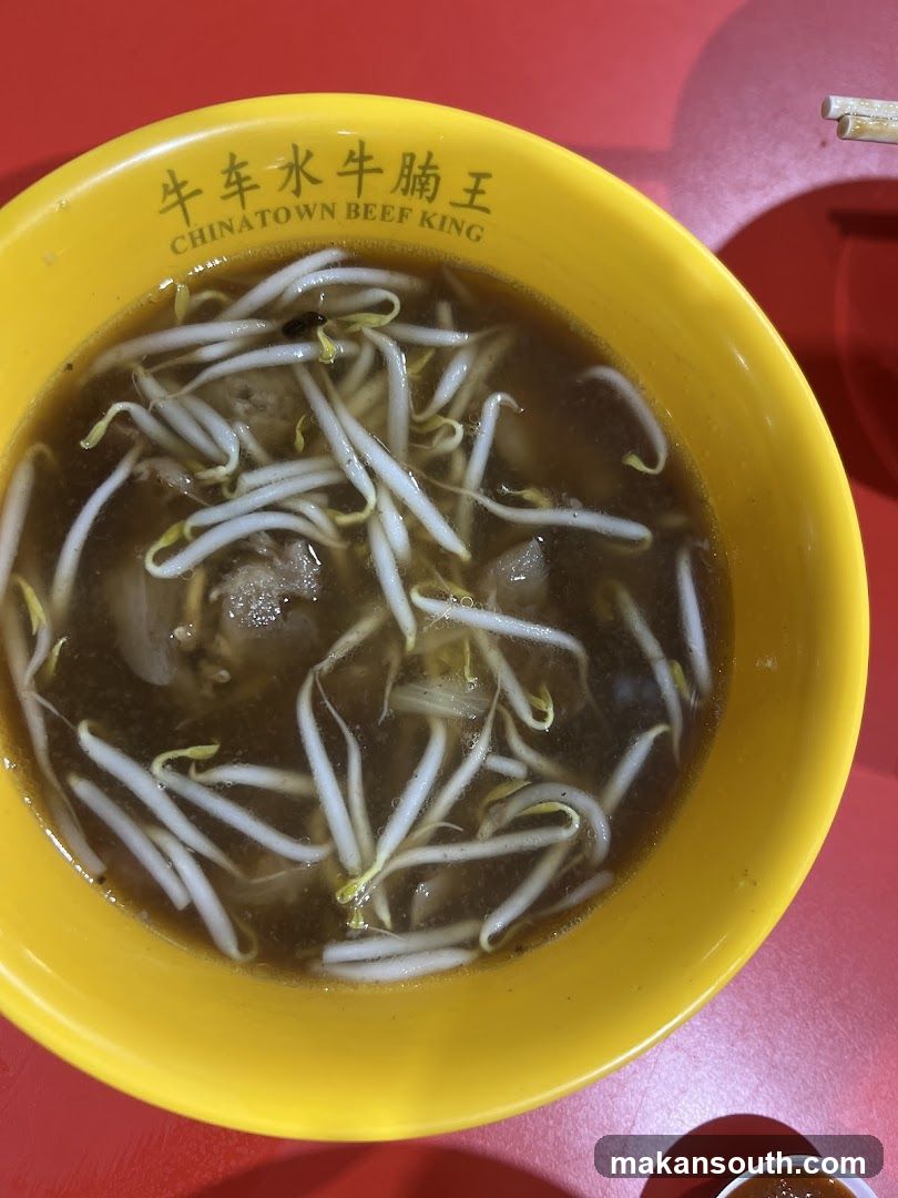 Bowl of Beef Soup with Bean Sprouts