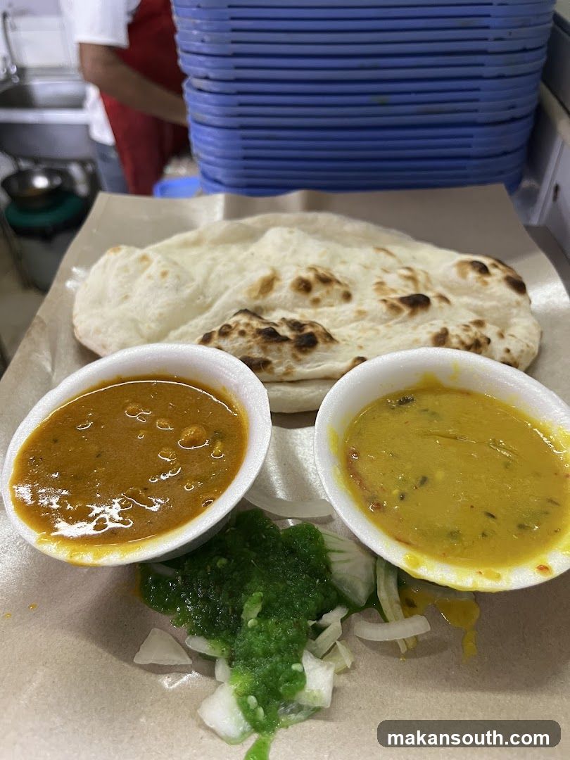 Indian Curry with Naan and Chutney