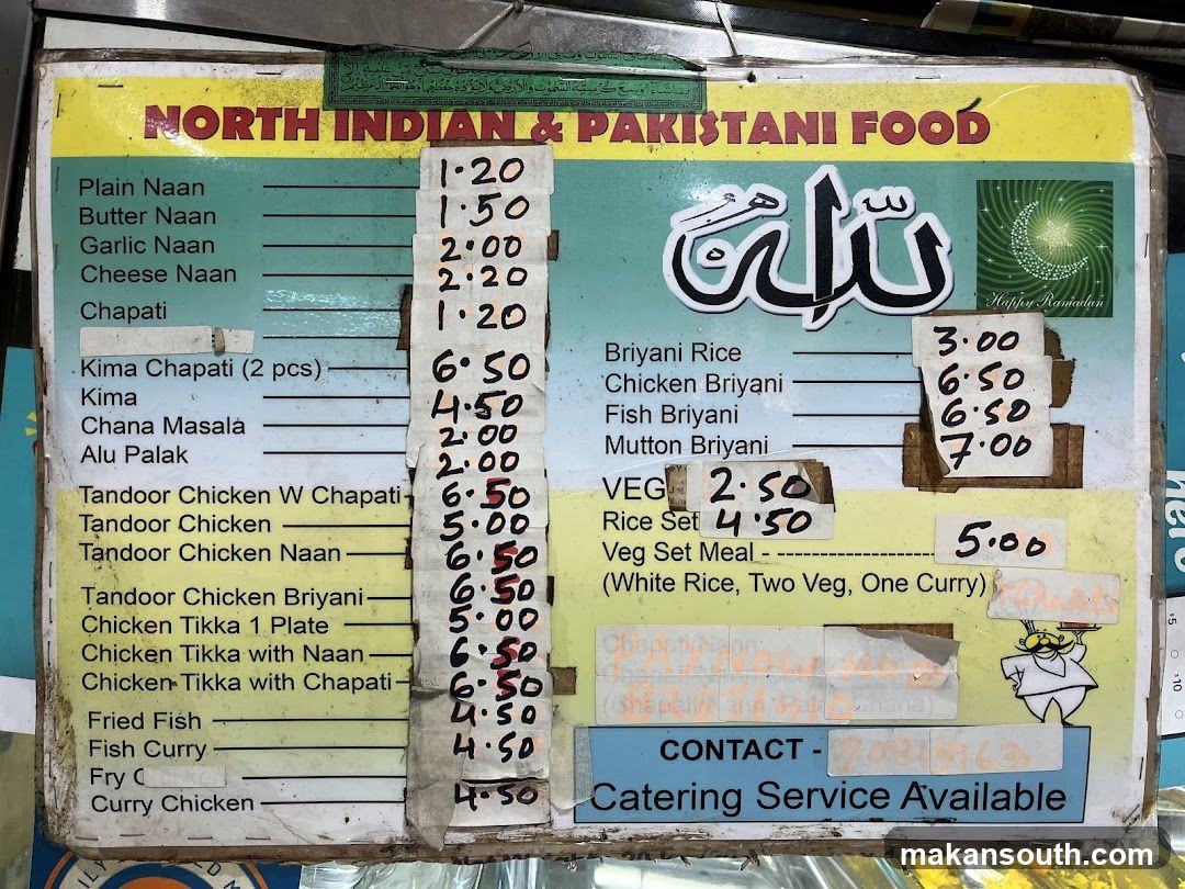 North Indian & Pakistani Food Menu Board