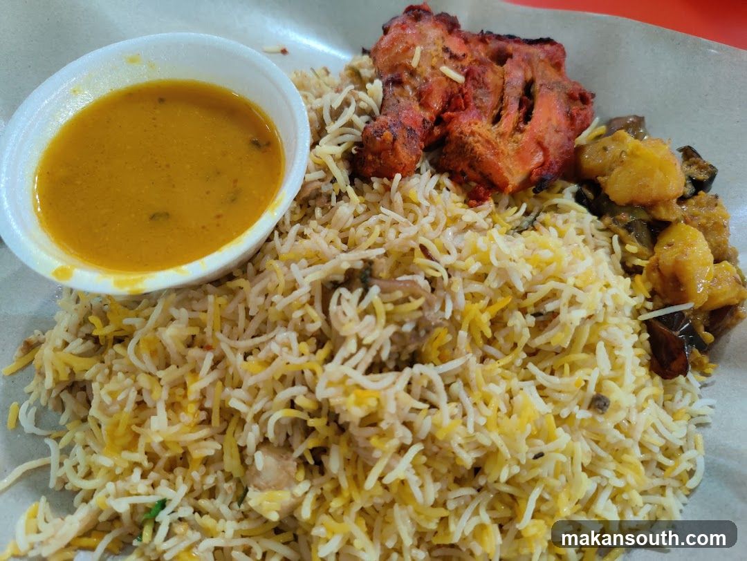 Biryani Plate with Curry and Chicken