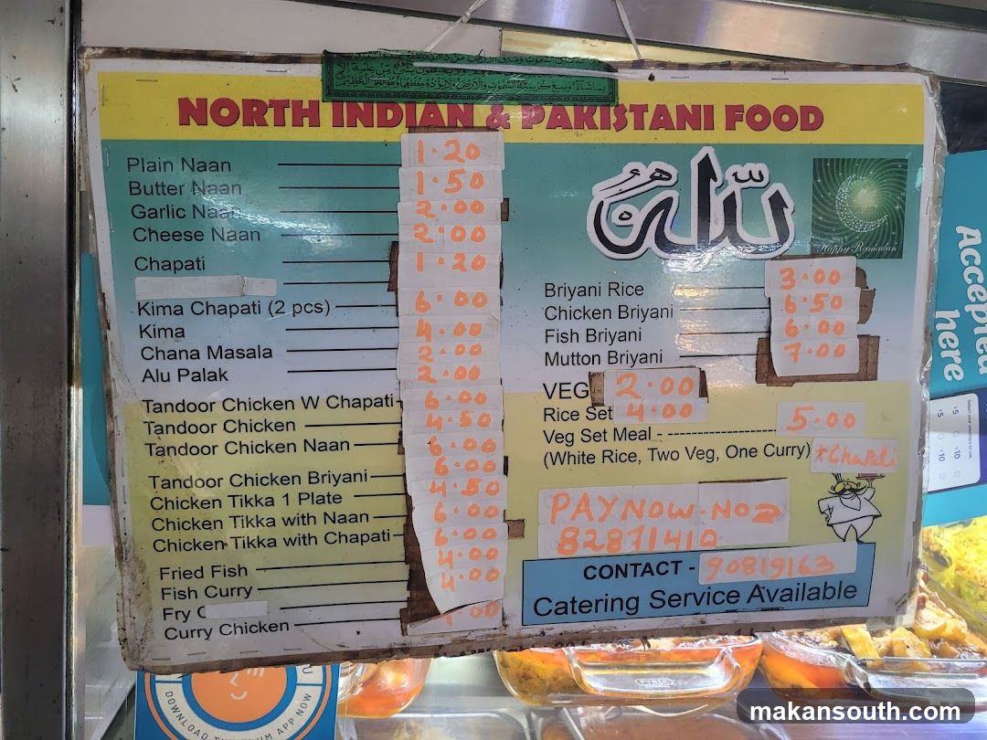 North Indian & Pakistani Food Menu Board