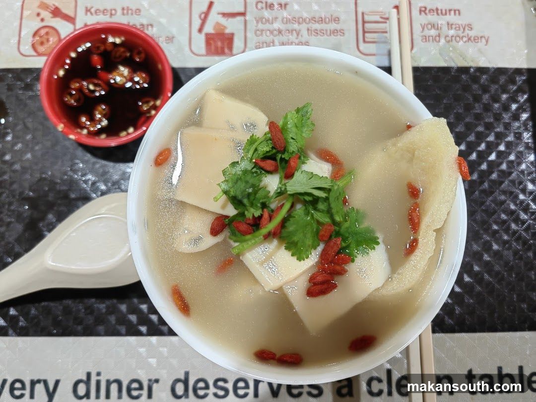 Dish with tofu and garnishes