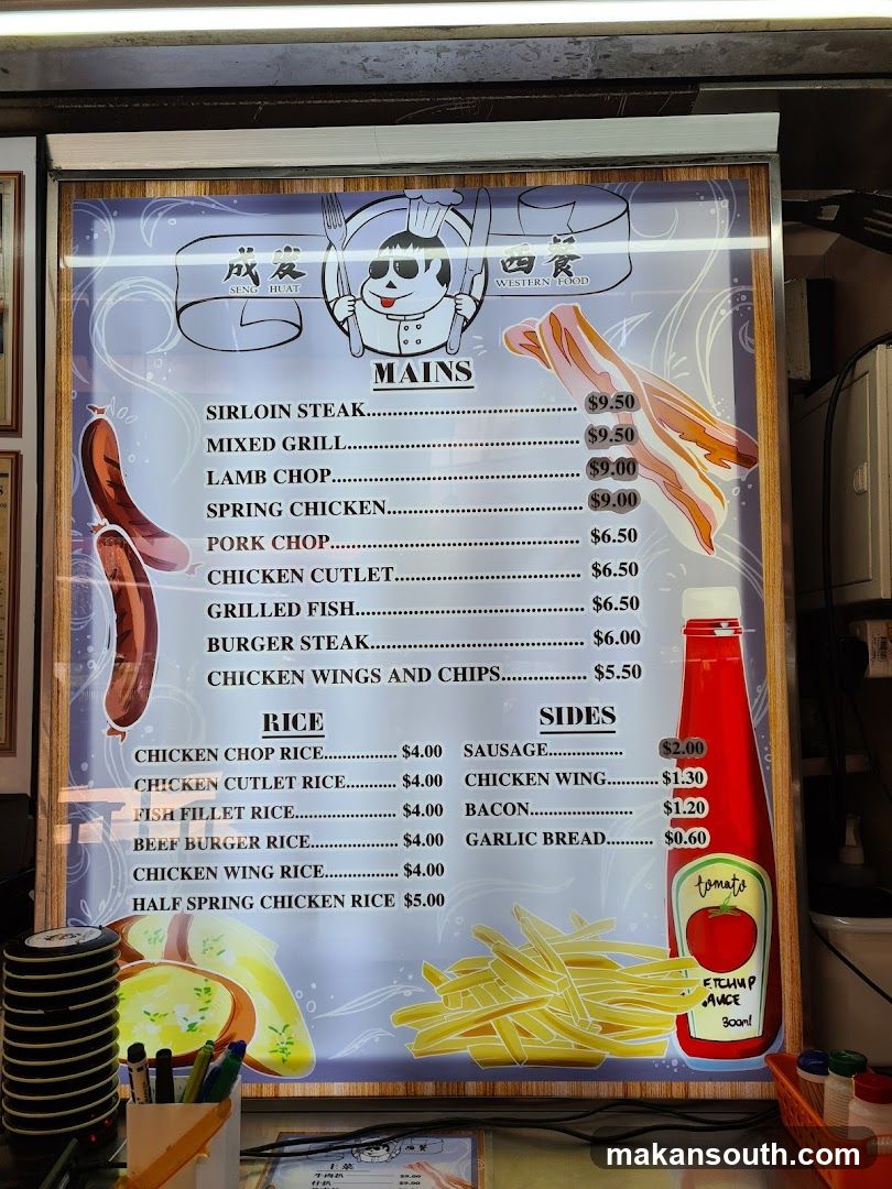 Western Food Menu Board