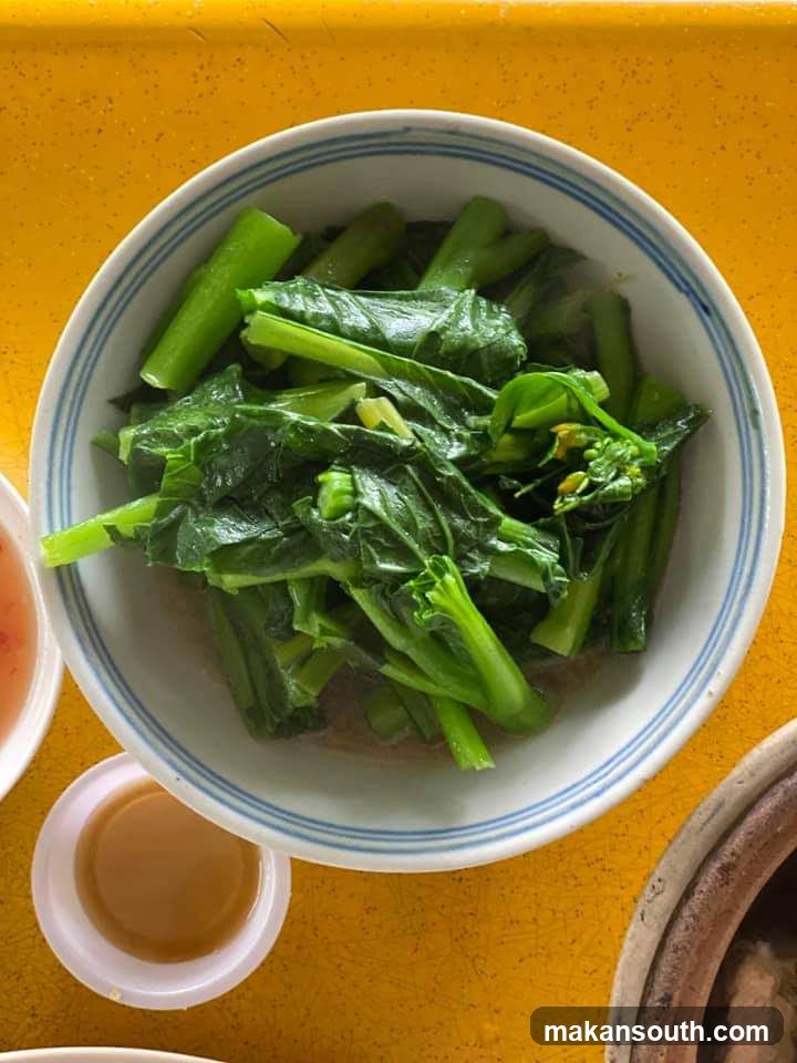 Bowl of Stir-fried Greens with Sauce