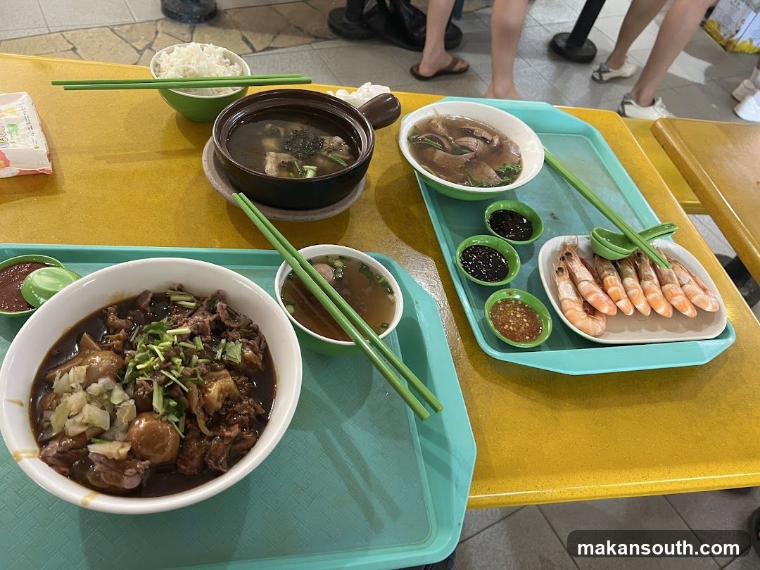 Food Tray with Meat and Shrimp