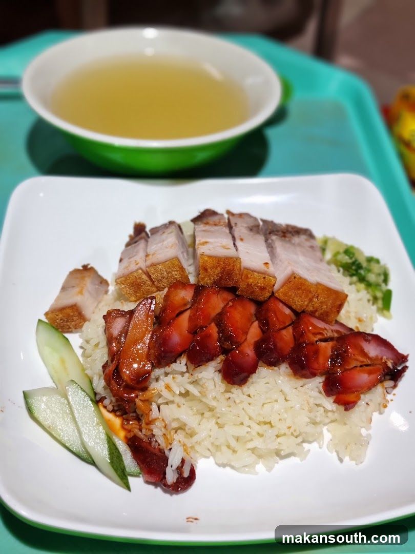 Roast Pork Rice with Broth