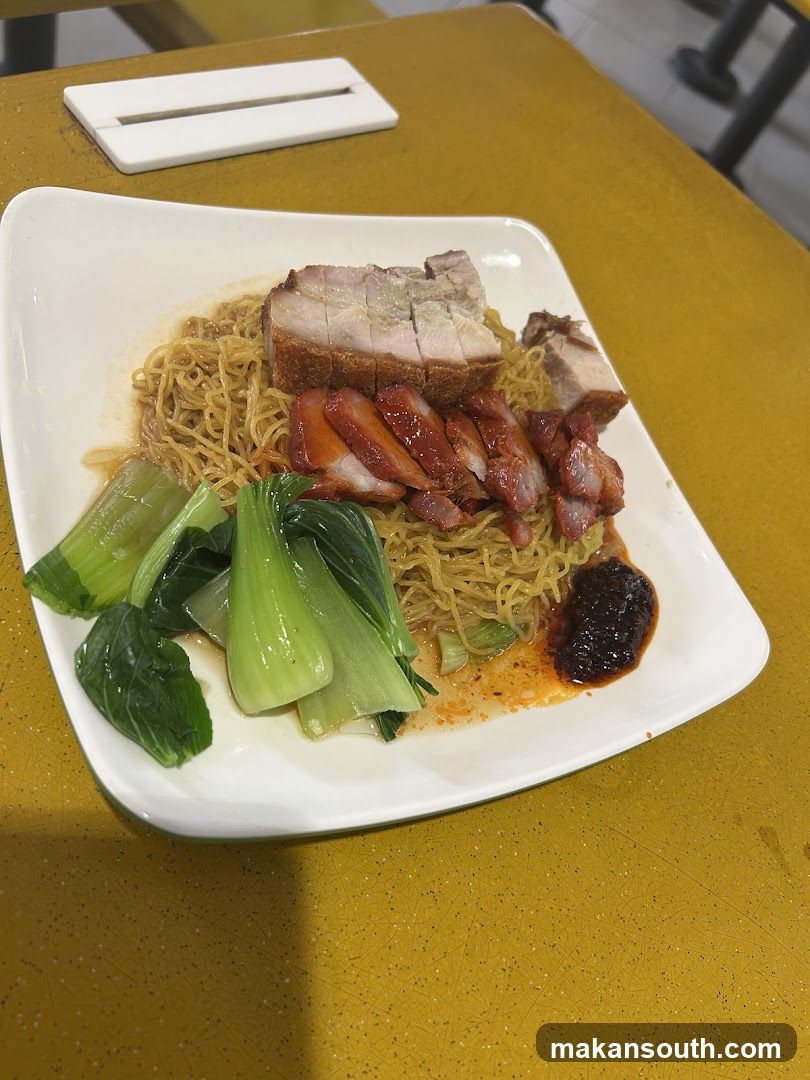 Noodle Dish with Roast Meat and Vegetables