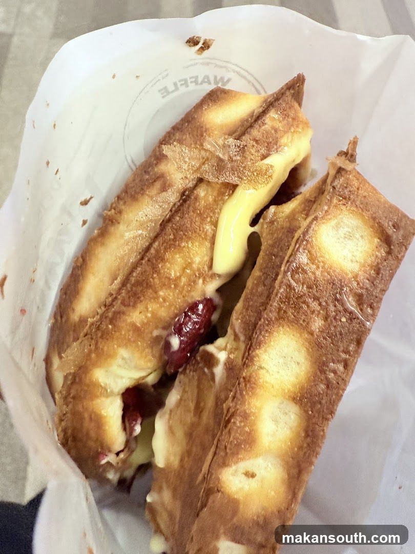 Waffle Sandwich with Cream and Fruit