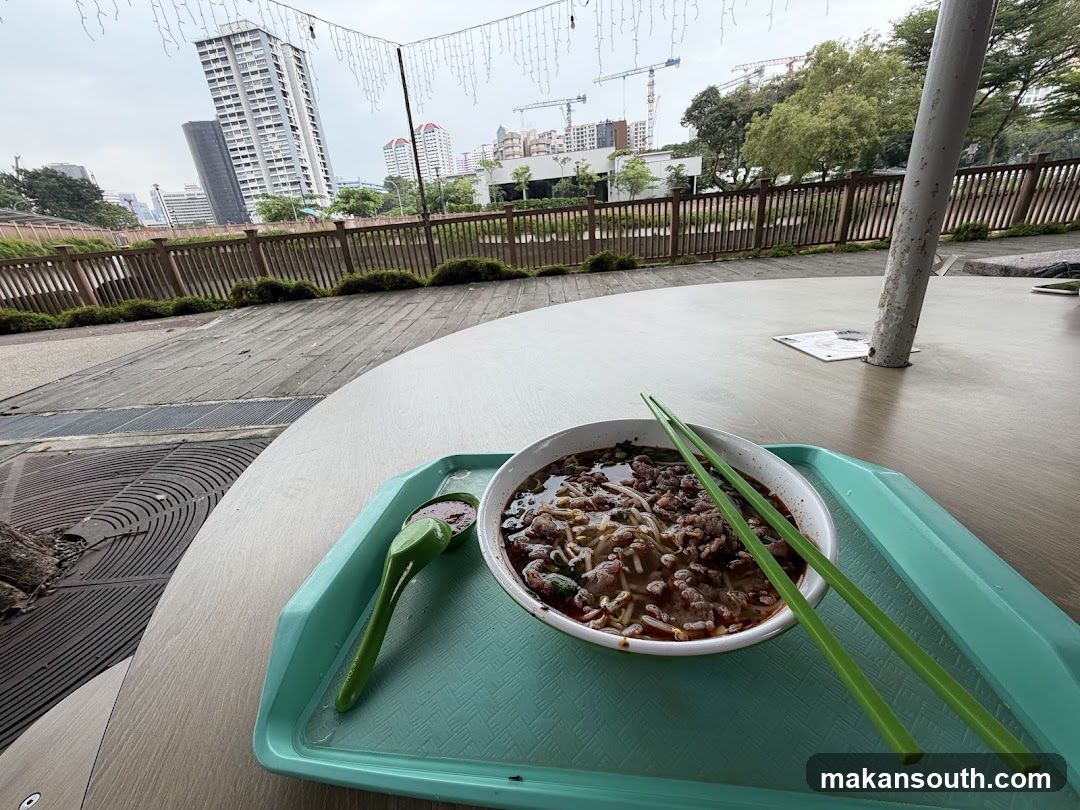 Outdoor Dining with Bowl of Noodles