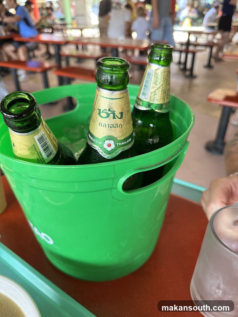 Beer Bottles in Green Bucket