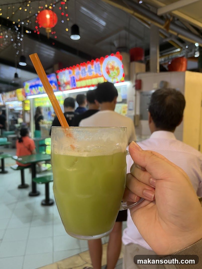 Food Court Interior with Green Drink