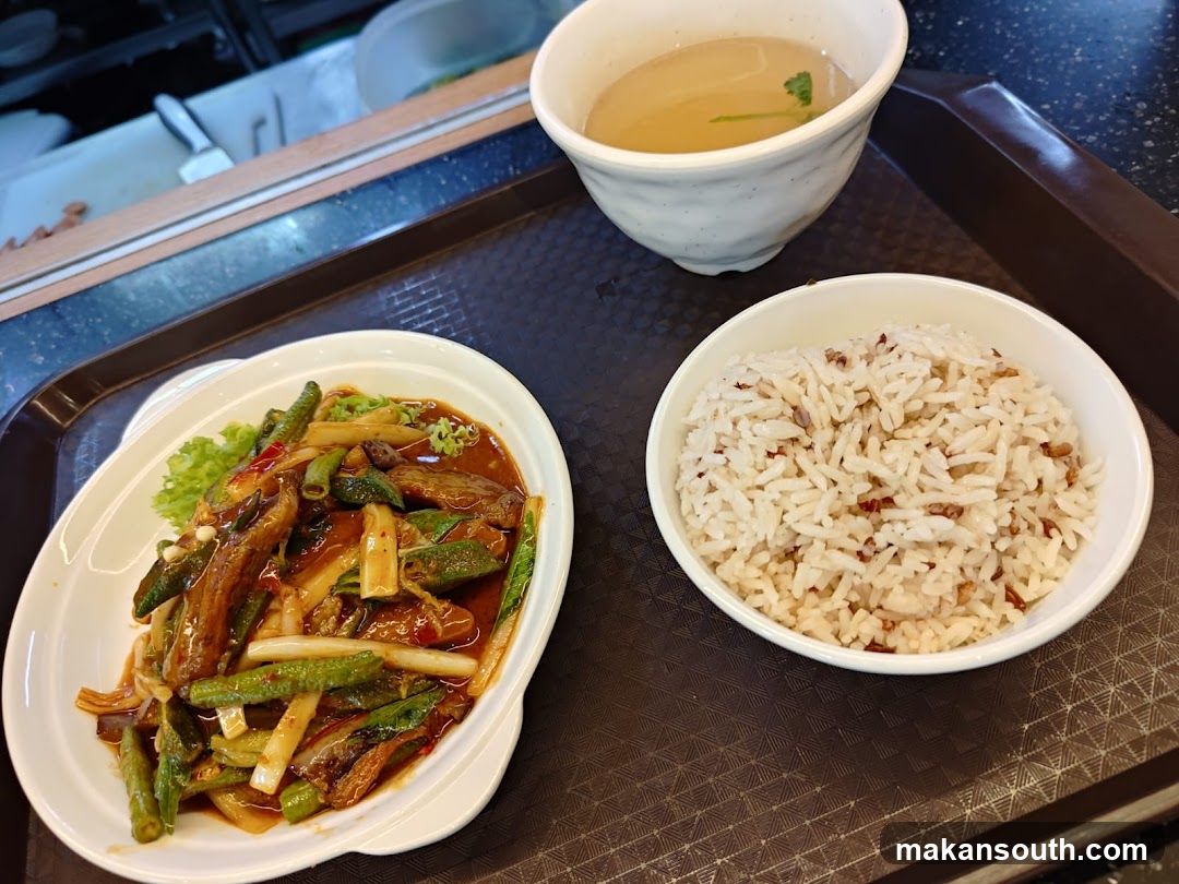 Meal Tray with Stir-fry and Rice