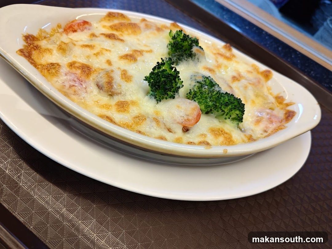 Baked Dish with Broccoli and Shrimp