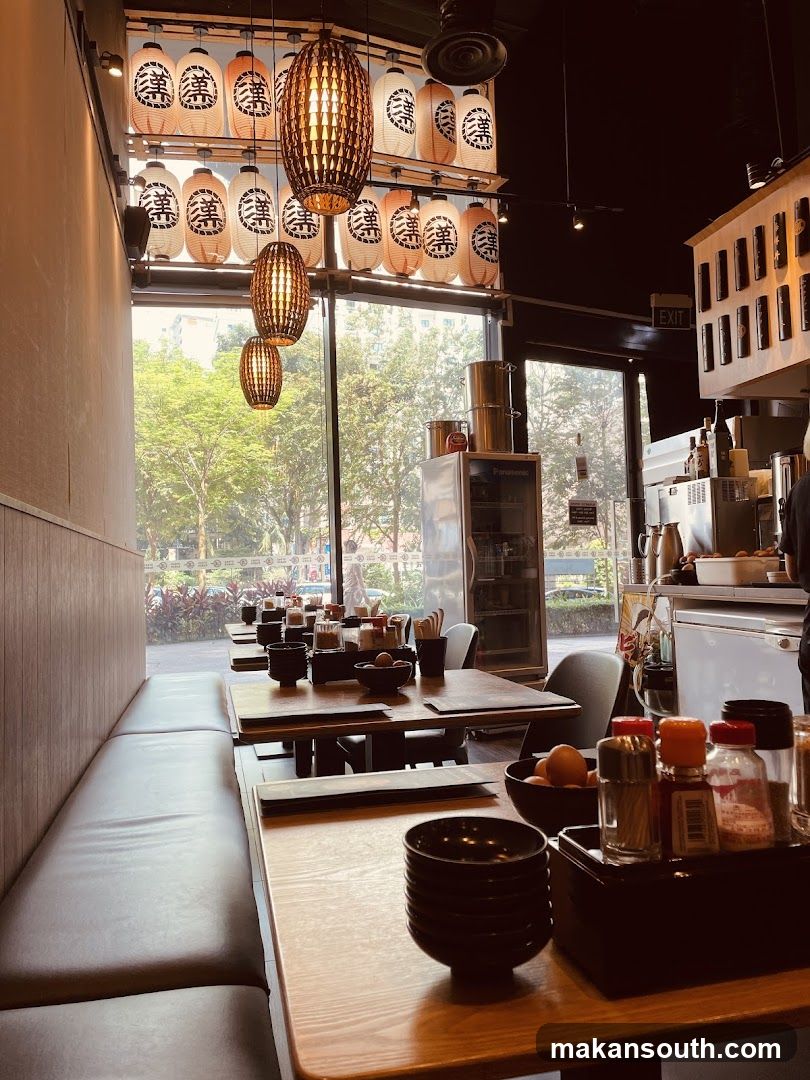 Restaurant Interior with Lanterns and Tables