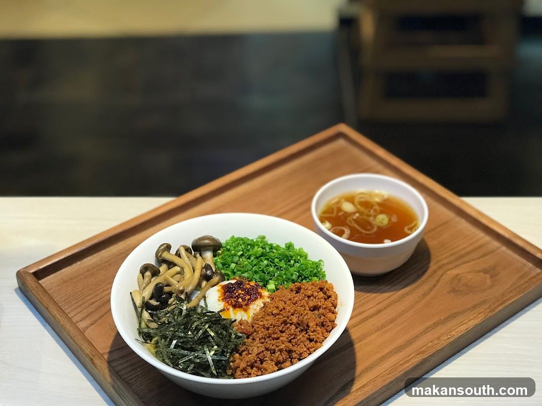 Bowl of Korean-style noodles with toppings and soup