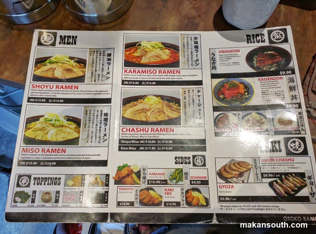 Ramen Menu