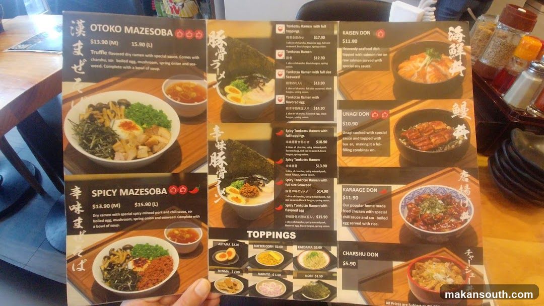 Ramen Menu