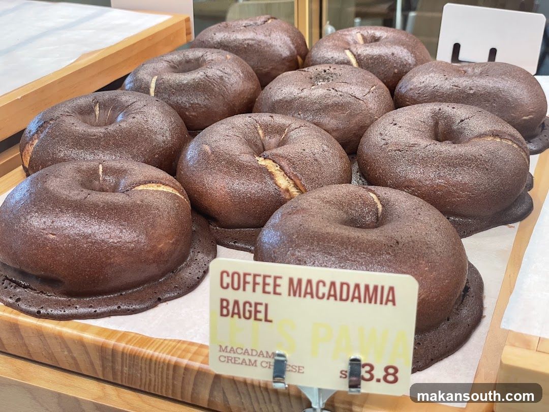 Coffee Macadamia Bagel Display