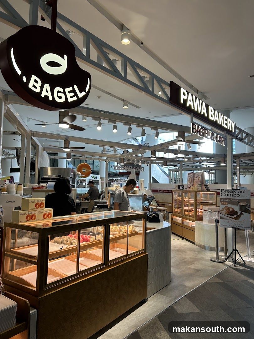 Bakery Interior with Display Cases and Staff