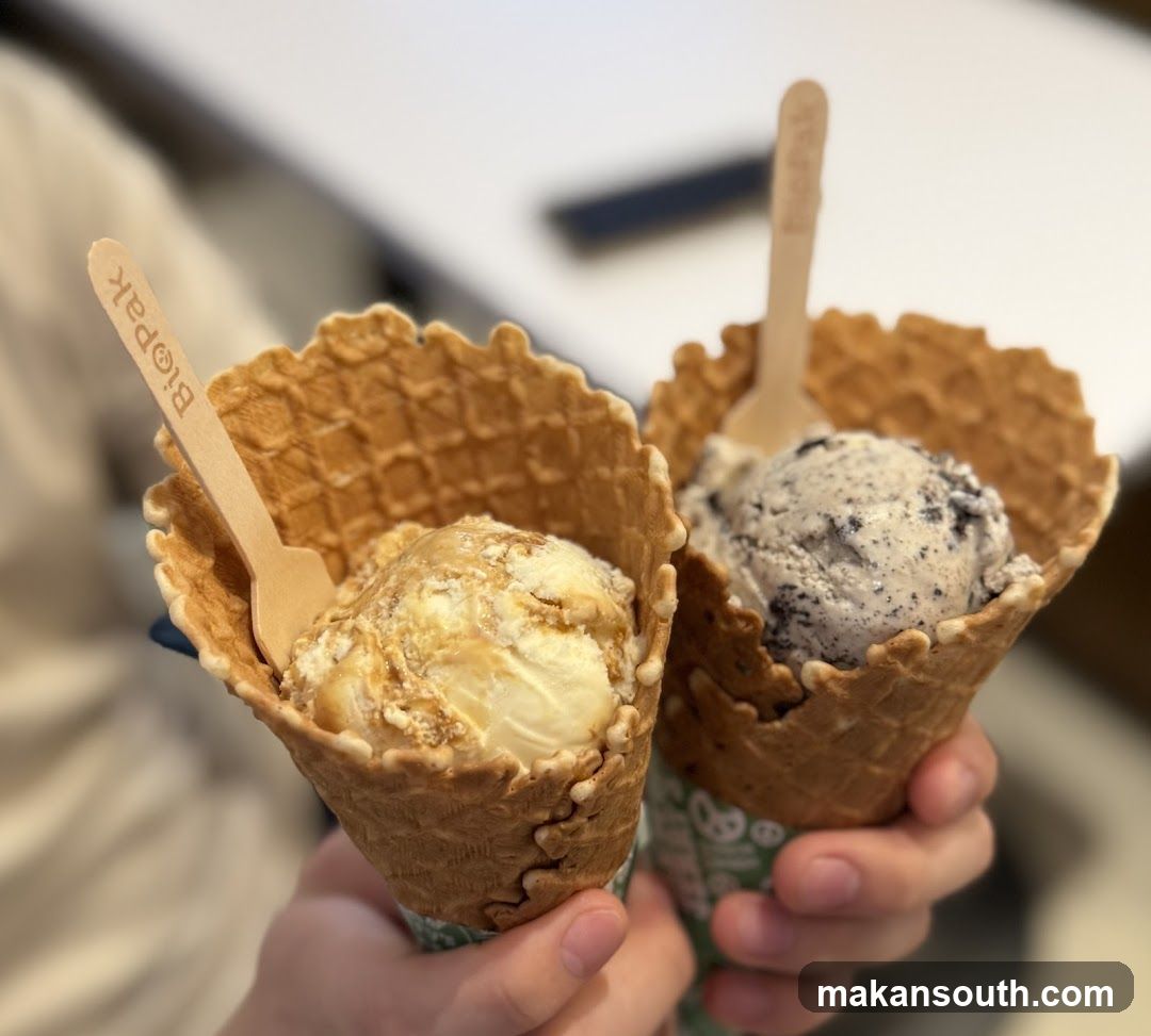 Ice Cream Cones with Wooden Spoons