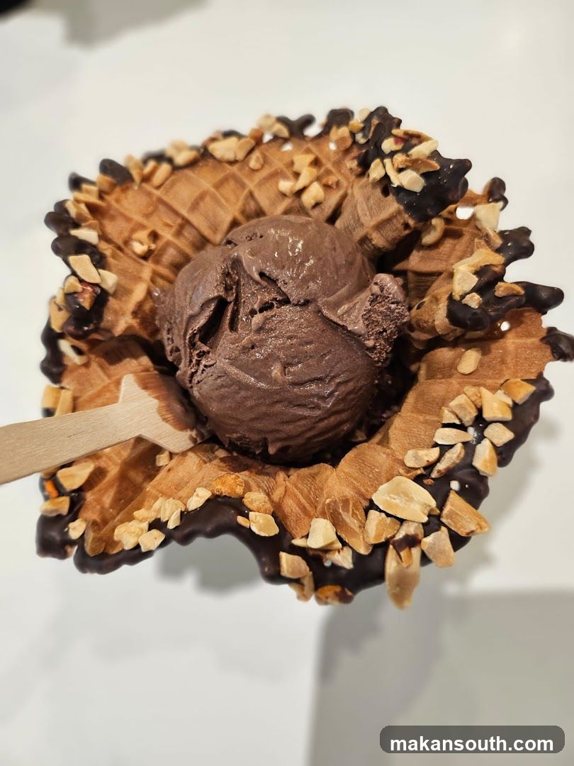 Chocolate Ice Cream in Waffle Cone