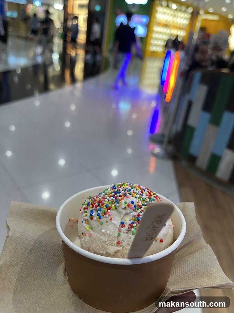 Ice cream with sprinkles in a cup