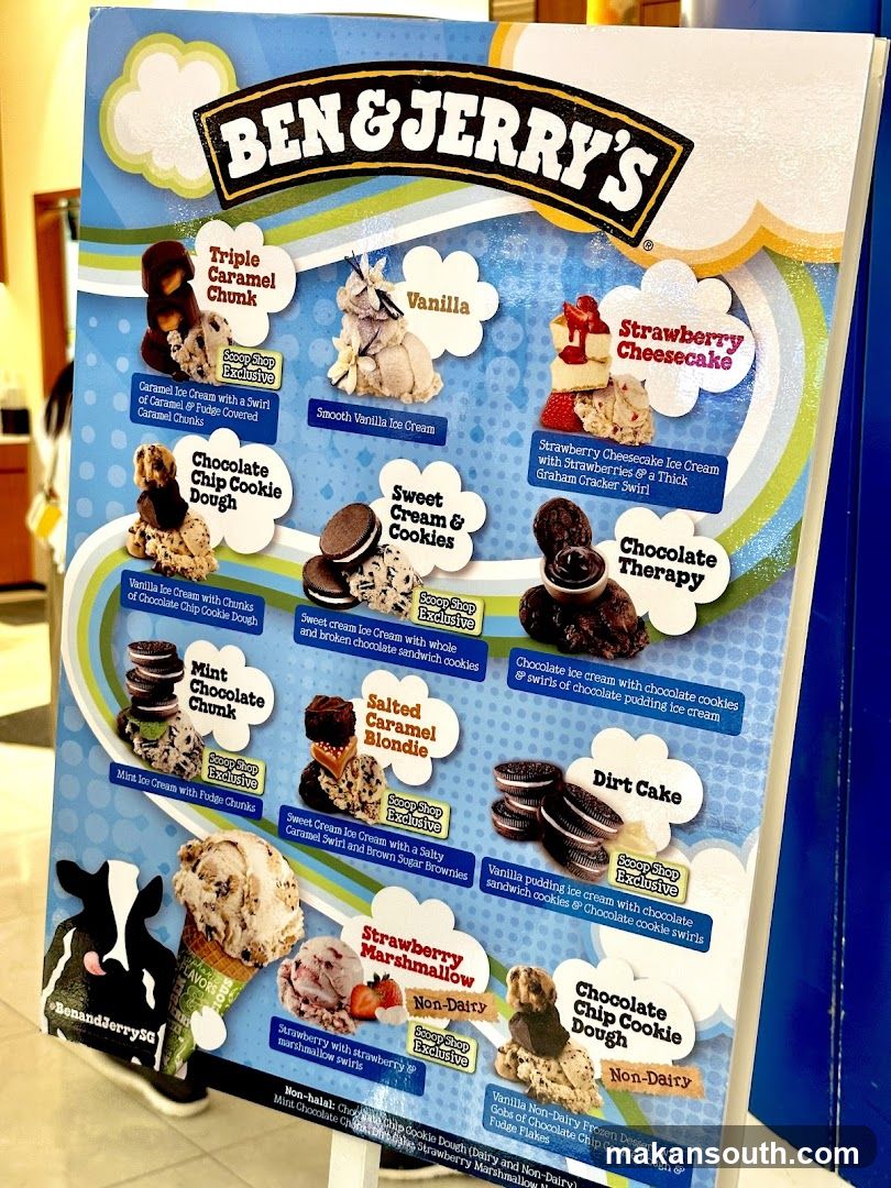 Ben & Jerry's Ice Cream Menu Board