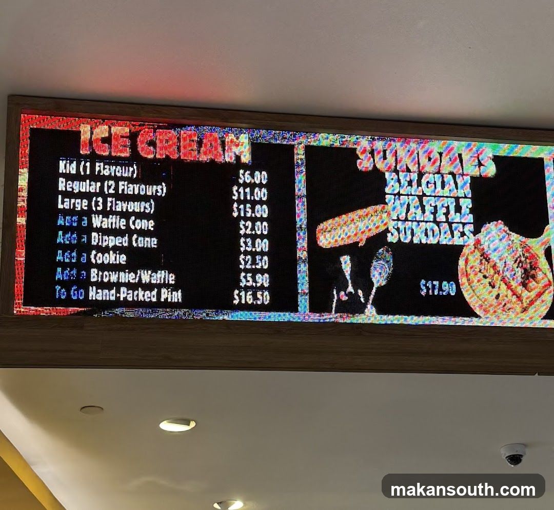 Ice Cream Menu Board