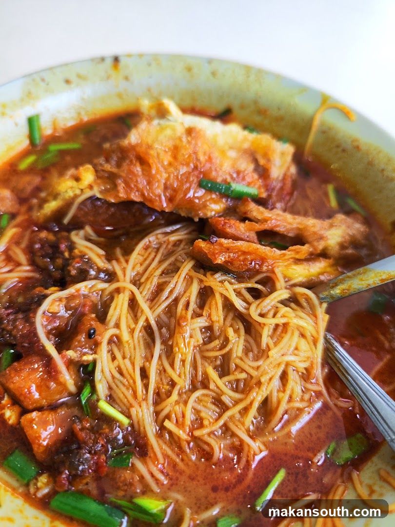 Noodle Dish with Fried Egg and Green Onions