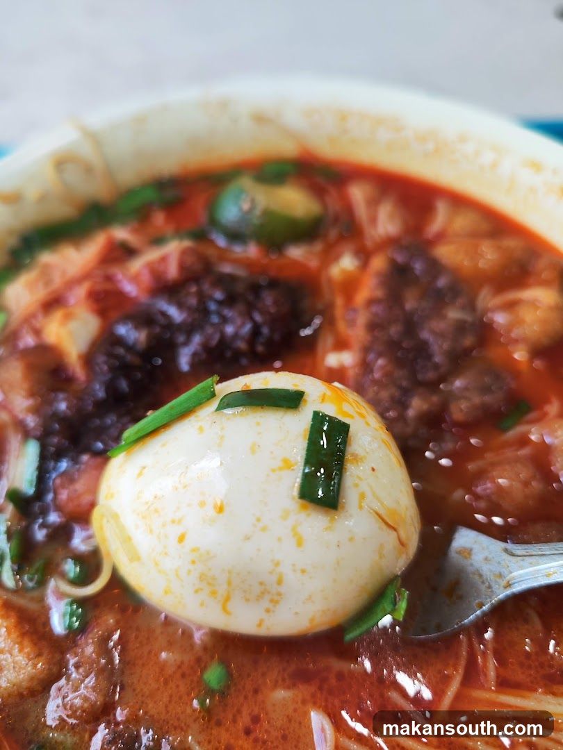 Spicy Noodle Soup with Boiled Egg