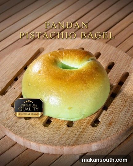 Pandan Pistachio Bagel