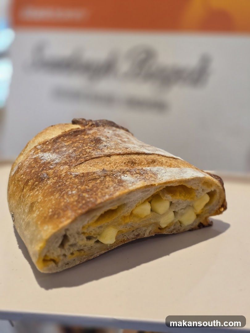 Sourdough Bagel with Cheese Filling