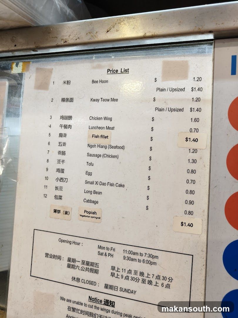 Price List Menu Board