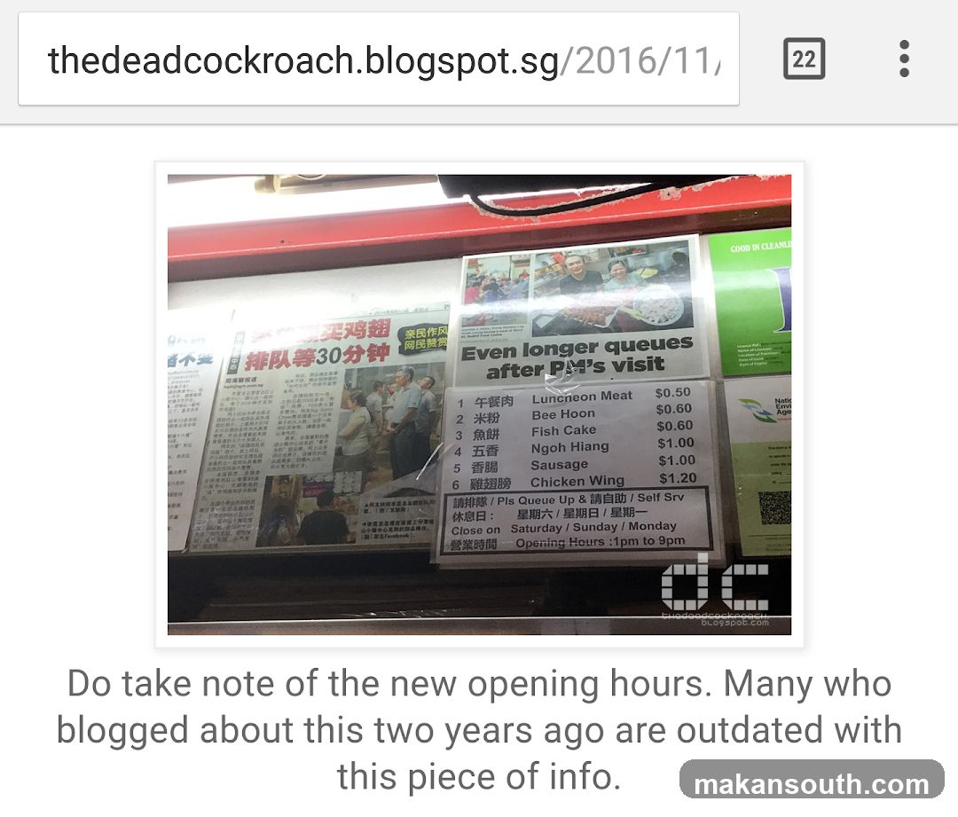 Food stall menu and newspaper display