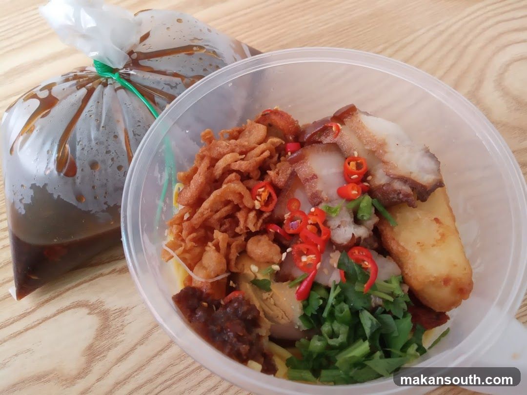 Takeout Meal with Sauce Bag