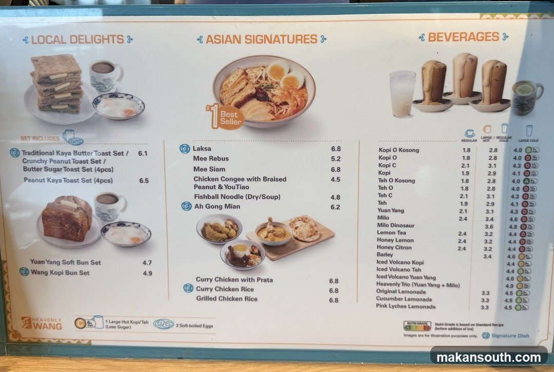 Heavenly Wang Menu Board